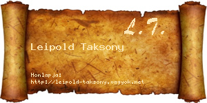 Leipold Taksony névjegykártya